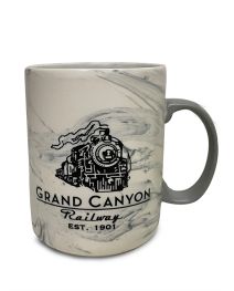 Grand Canyon Railway Grey Marbled Mug